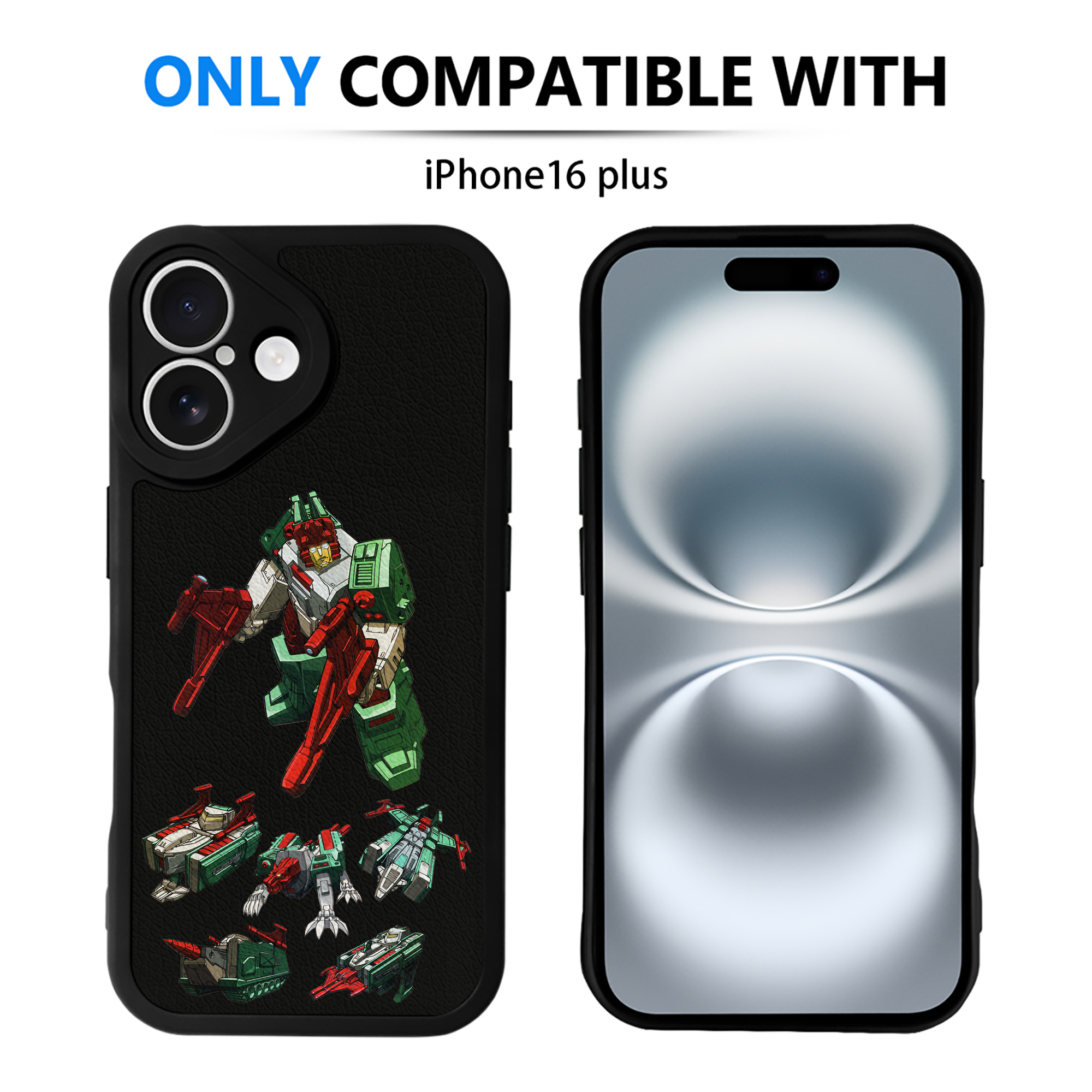 （画像用） Transformers トランスフォーマー 【iPhone 16シリーズ対応】シリコンスマホケース（レザー調） 材質：シリコン